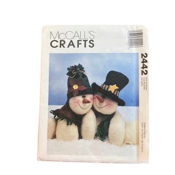 McCall’s crafts sewing pattern #2442 melting hearts 15” snowmen - Picture 1 of 5